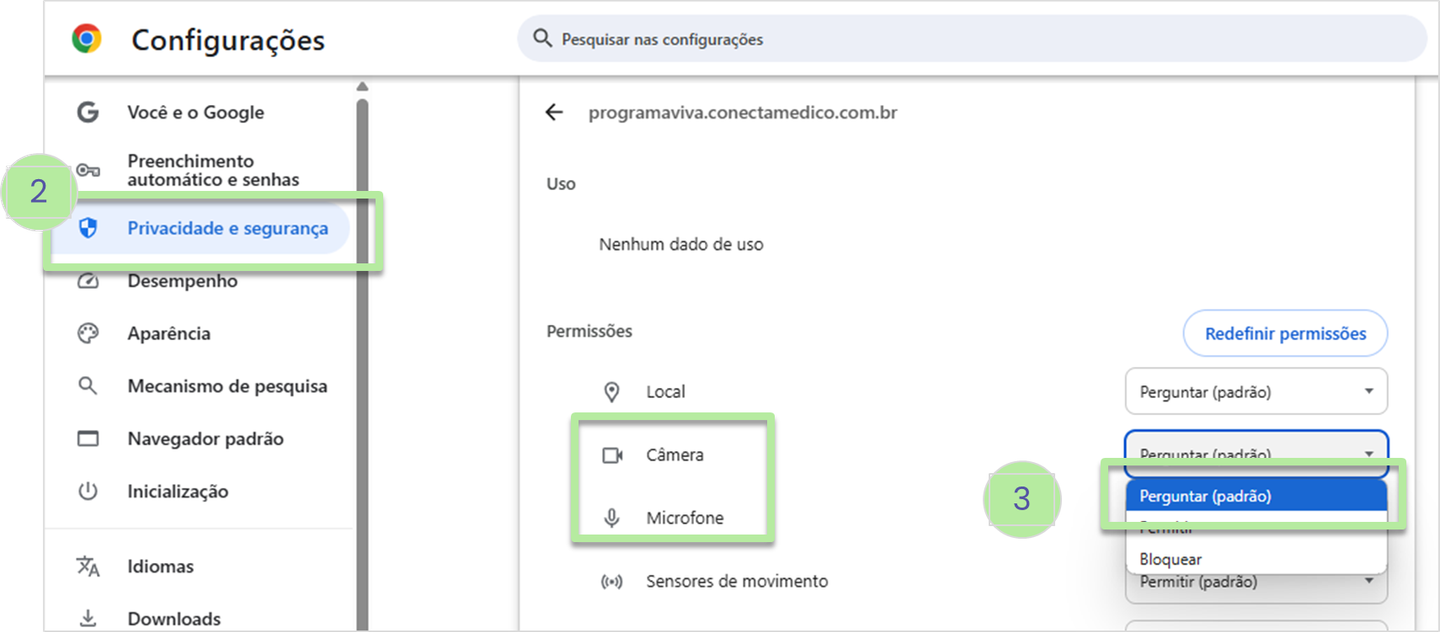 Orientação Chrome